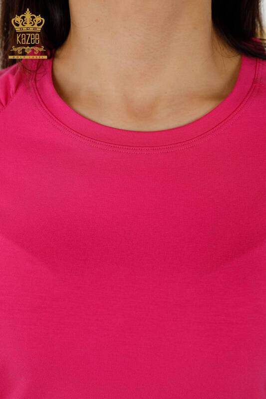 Bluză de damă cu ridicata Basic Fuchsia - 79219 | KAZEE