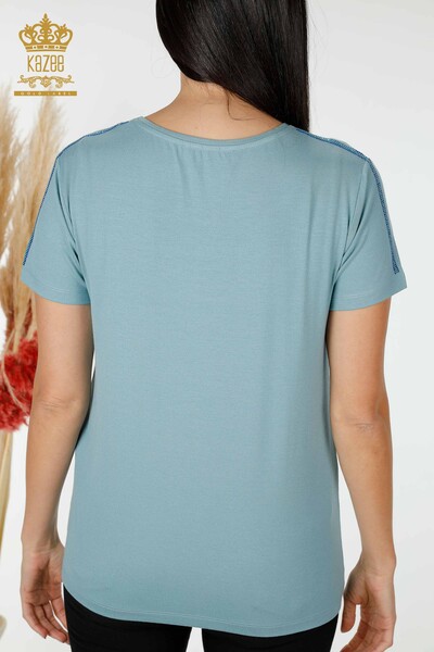 Bluză de damă cu ridicata cu model albastru - 78925 | KAZEE - Thumbnail