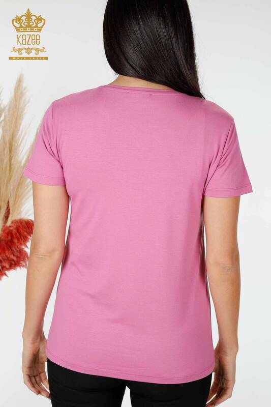 Bluză de damă cu ridicata cu model Liliac - 78926 | KAZEE