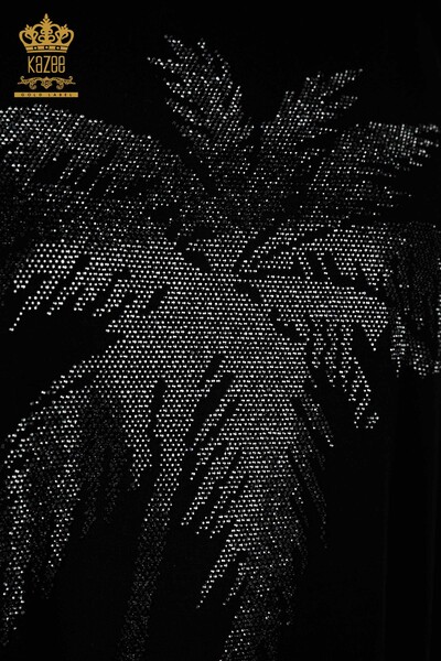 Bluză de damă cu model negru cu ridicata - 79325 | KAZEE - Thumbnail