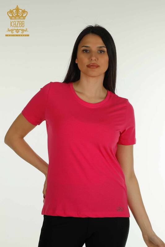 Bluză de damă cu ridicata Basic Fuchsia - 79562 | KAZEE