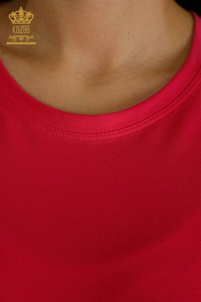 Bluză de damă cu ridicata Basic Fuchsia - 79562 | KAZEE - Thumbnail