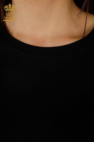 Bluză cu ridicata pentru femei Basic Black - 79219 | KAZEE - Thumbnail