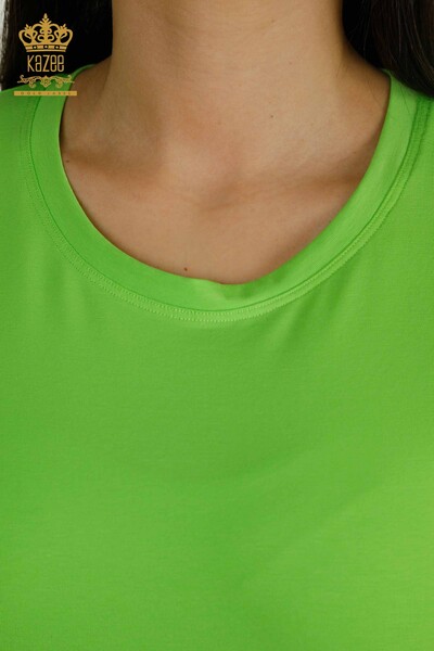 Bluză de damă cu ridicata Basic verde fistic - 79562 | KAZEE - Thumbnail