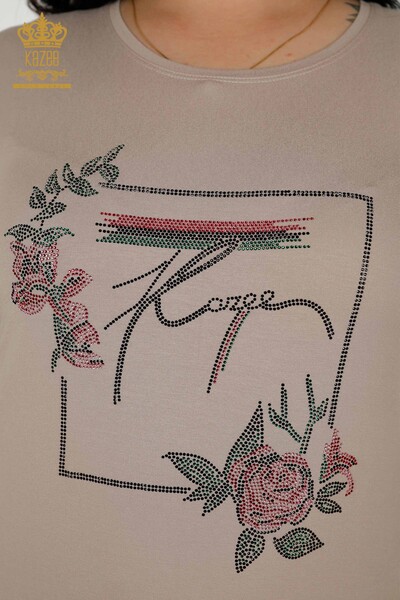 Bluză de damă cu ridicata din nurcă cu modele florale - 79042 | KAZEE - Thumbnail