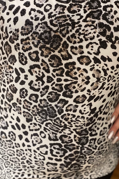 Bluză de damă cu ridicata cu model leopard imprimat digital - 76689 | Kazee - Thumbnail