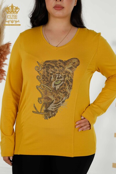 Bluză de damă cu ridicata Sofran cu model leopard - 79040 | KAZEE - Thumbnail