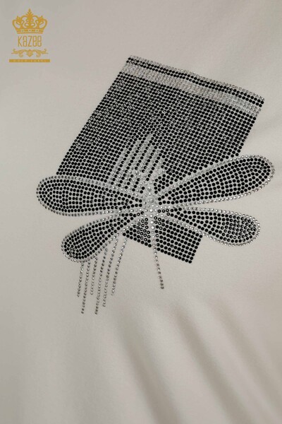 Bluză de damă cu ridicata Dragonfly Detailed Ecru - 79370 | KAZEE - Thumbnail