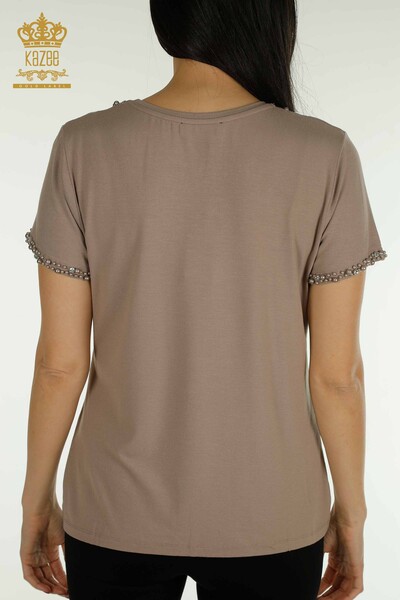 Bluză cu mânecă scurtă pentru femei din nurcă - 79197 | KAZEE - Thumbnail
