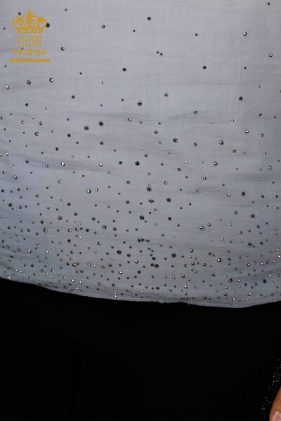Bluză de damă cu mânecă scurtă gri - 20278| KAZEE - Thumbnail