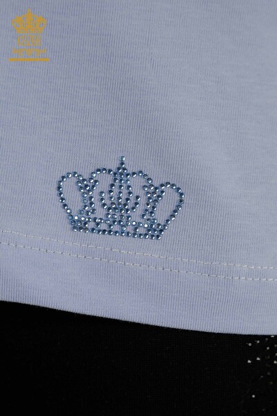 Bluză de damă cu ridicata - Mânecă scurtă - liliac - 79561 | KAZEE - Thumbnail