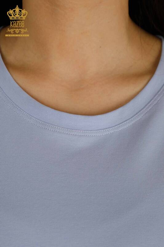 Bluză de damă cu ridicata - Mânecă scurtă - liliac - 79563 | KAZEE