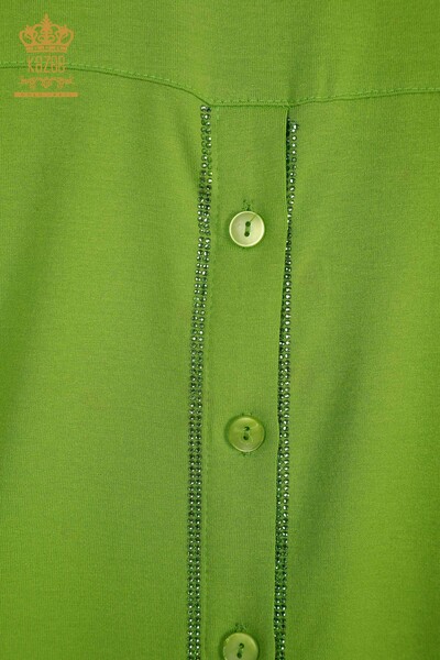 Bluză de damă cu ridicata - Model de păsări - Verde - 79296 | KAZEE - Thumbnail