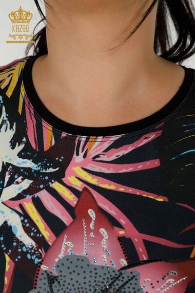 Bluză de damă cu ridicata imprimare digitală - 79211 | KAZEE - Thumbnail