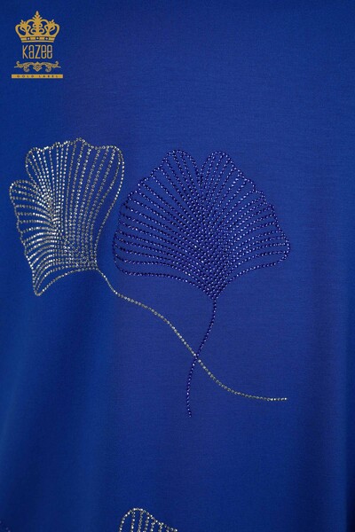 Bluză de damă cu ridicata frunze cu model Saks - 79318 | KAZEE - Thumbnail