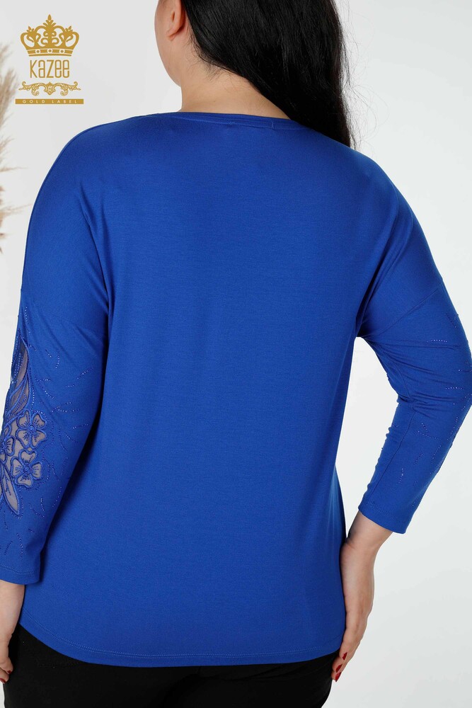 Bluză de damă cu ridicata Saks cu modele de flori - 77950 | KAZEE - 7