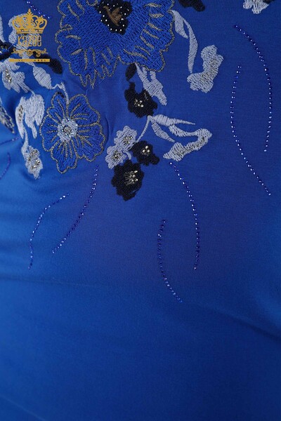Bluză de damă cu ridicata Saks cu modele de flori - 79045 | KAZEE - Thumbnail