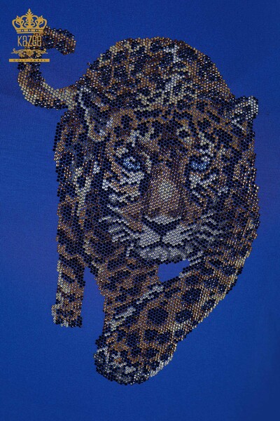 Bluză de damă cu ridicata cu model tigru Saks - 79050 | KAZEE - Thumbnail