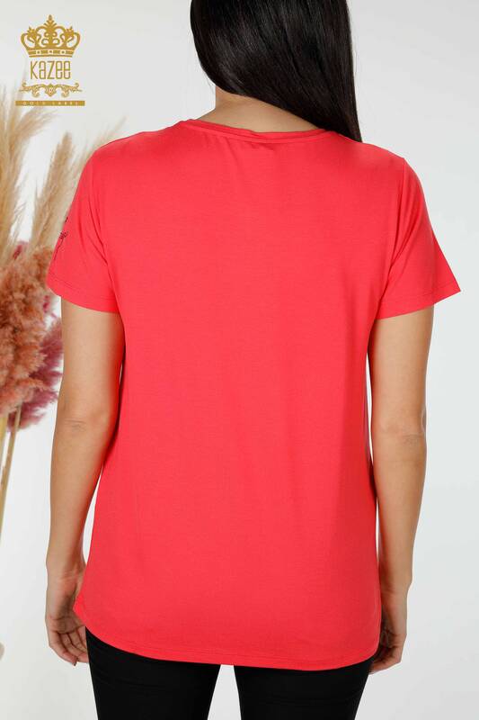 Bluză de damă cu ridicata cu model tigru Coral - 78928 | KAZEE