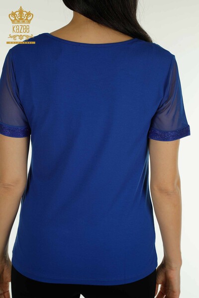 Bluză de damă cu ridicata din tul cu detalii Saks - 79106 | KAZEE - Thumbnail