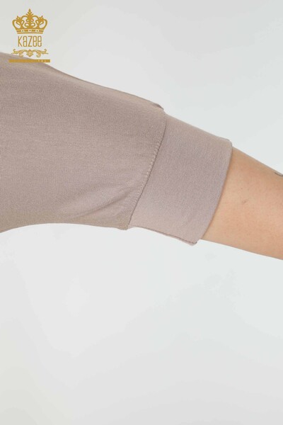 Bluză cu ridicata pentru femei de nurcă cu model fluture colorat - 77901 | KAZEE - 5