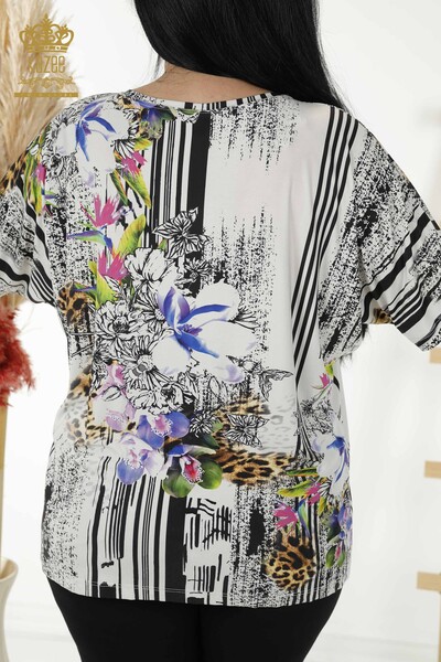 Bluză de damă cu ridicata cu imprimeu digital cu model - 77779 | KAZEE - Thumbnail