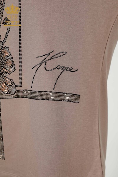Bluză de damă cu ridicata din nurcă cu modele florale - 79306 | KAZEE - Thumbnail