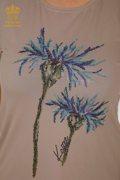 Bluză de damă cu ridicata din nurcă cu modele florale - 79369 | KAZEE - Thumbnail