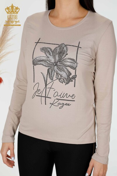 Bluză de damă cu ridicata din nurcă cu modele florale - 79014 | KAZEE - Thumbnail