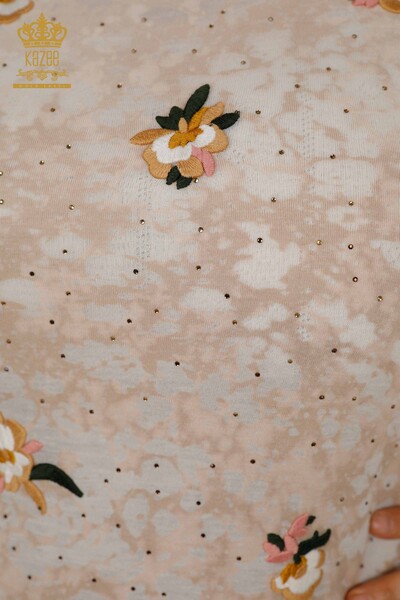Bluză de damă cu ridicata din nurcă cu modele florale - 79134 | KAZEE - Thumbnail