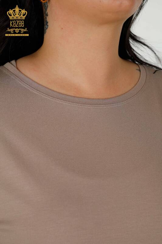 Bluză de damă cu ridicata din nurcă cu model fluture - 79154 | KAZEE