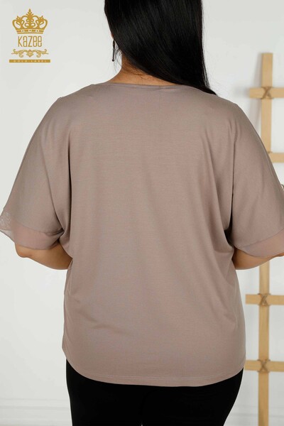 Bluză de damă cu ridicata din nurcă cu modele florale - 79137 | KAZEE - Thumbnail
