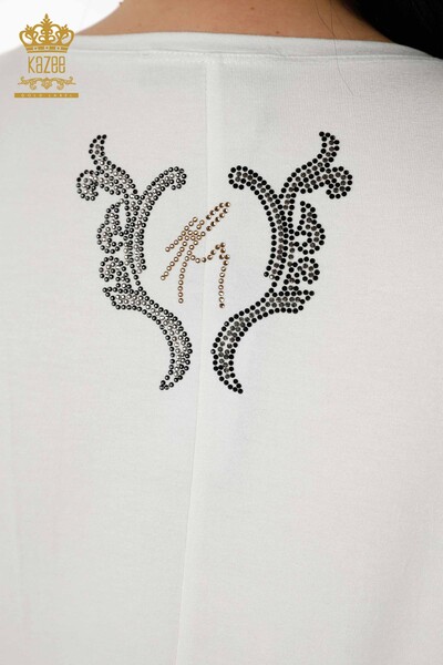Bluză de damă cu ridicata cu model leopard Ecru - 77648 | KAZEE - Thumbnail