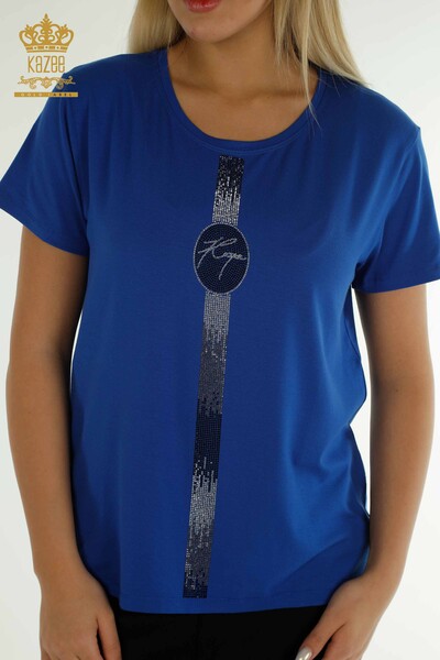 Bluză cu mânecă scurtă pentru femei cu ridicata - 79239 | KAZEE - Thumbnail
