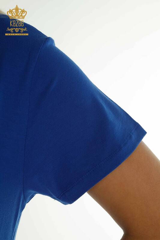Bluză cu mânecă scurtă pentru femei cu ridicata - 79239 | KAZEE
