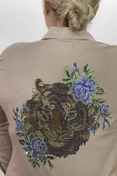 Cămașă de damă cu ridicata cu imprimeu flori de piatră și tigru - 20000 | kazee - Thumbnail