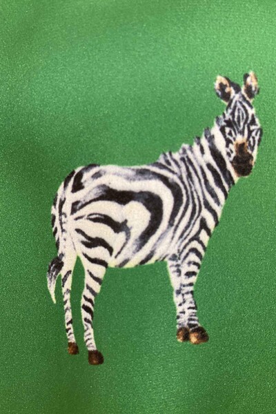 Camasa de dama cu ridicata din satin cu model zebra - 17193 | KAZEE - Thumbnail