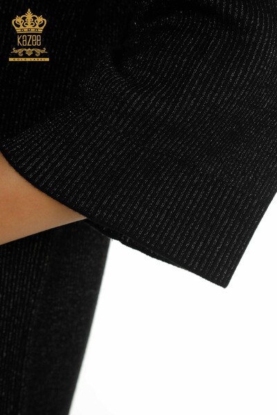 Cardigan cu ridicata pentru femei negru cu tranziție cu sclipici - 30135 | KAZEE - Thumbnail