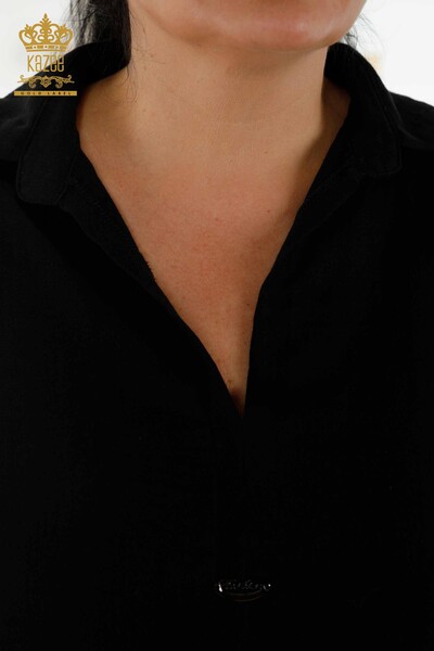 Set cămașă de vară pentru femei cu ridicata cu buzunar negru - 20402 | KAZEE - Thumbnail