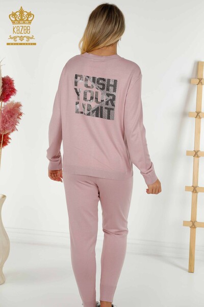 Set de trening pentru femei cu ridicata Buzunar cu fermoar Pulbere - 16679 | KAZEE - 6