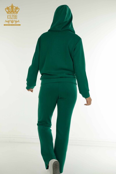 Set de trening pentru femei cu glugă cu fermoar verde - 17618 | KAZEE - 11
