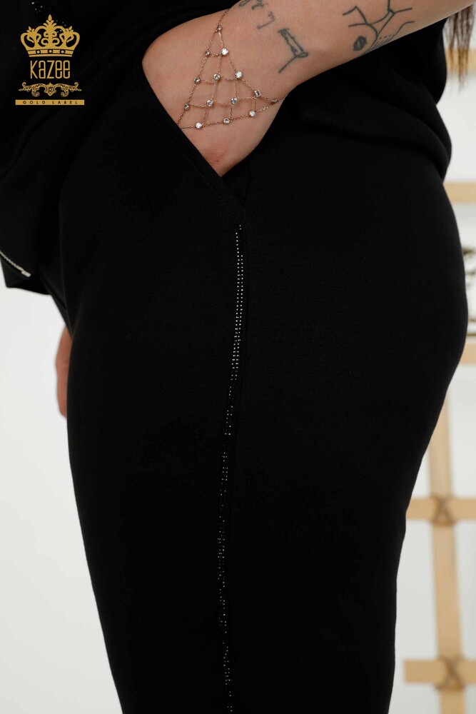 Set de trening cu fermoar cu mânecă scurtă negru - 20389 | KAZEE - 12