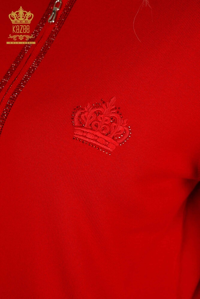 Set de trening pentru femei roșu cu fermoar - 30638 | KAZEE - 5