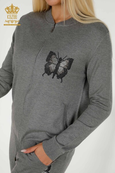 Set de trening pentru femei gri cu model fluture - 16678 | KAZEE - 3