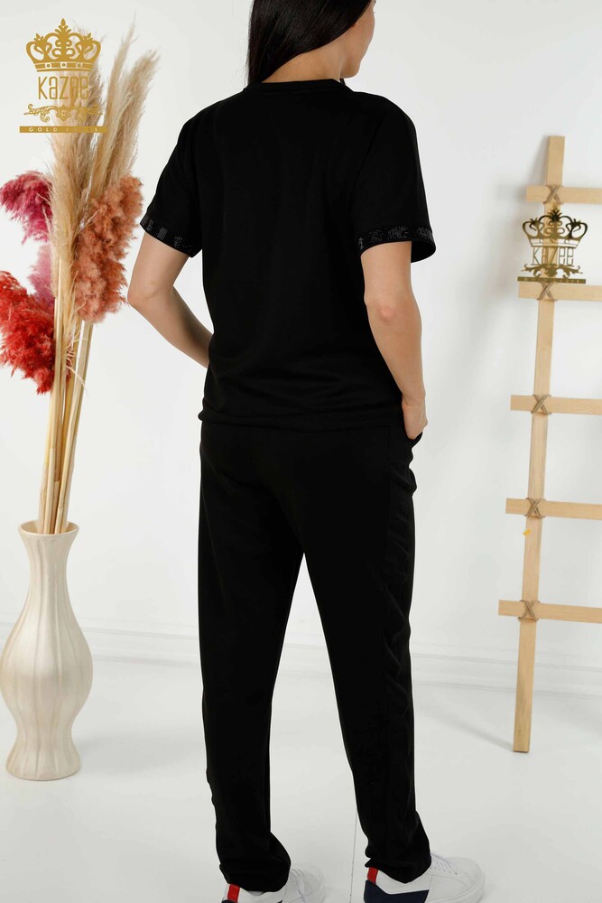 Set de trening cu ridicata pentru dama cu maneca scurta neagra - 20396 | KAZEE - 10