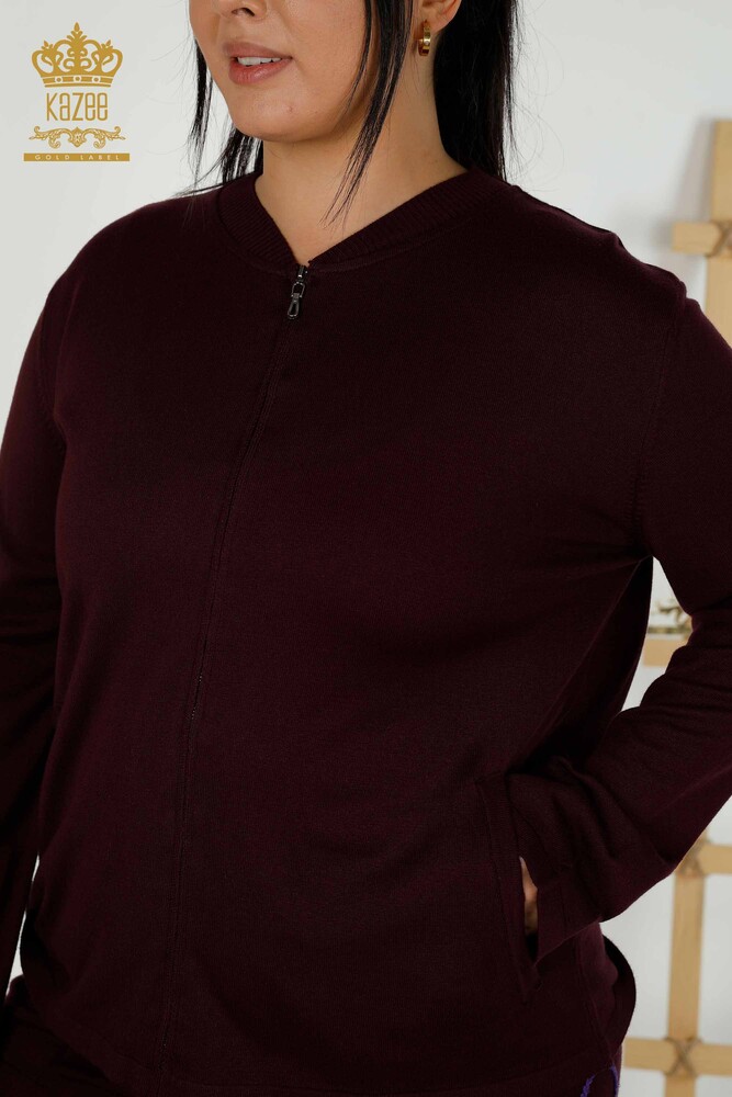 Set de trening cu ridicata pentru damă, cu modele colorate, prune - 16657 | KAZEE - 3