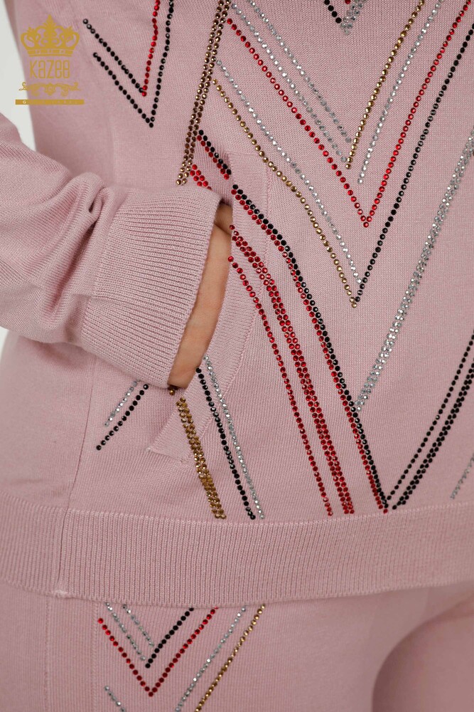 Set de trening en-gros pentru femei Pulbere cu fermoar - 16676 | KAZEE - 5