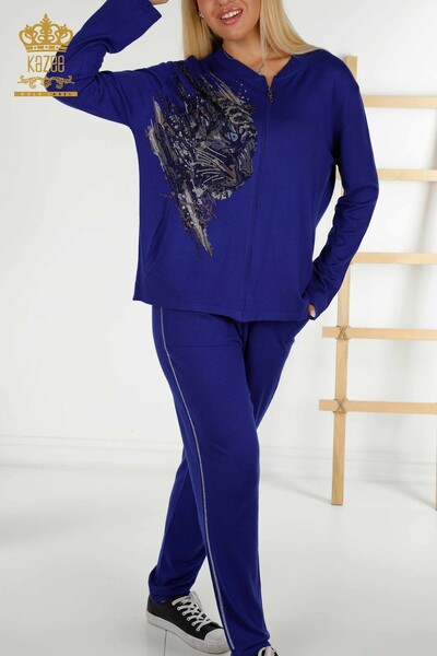 Set de trening pentru femei cu ridicata cu model leopard Saks - 16660 | KAZEE - 3