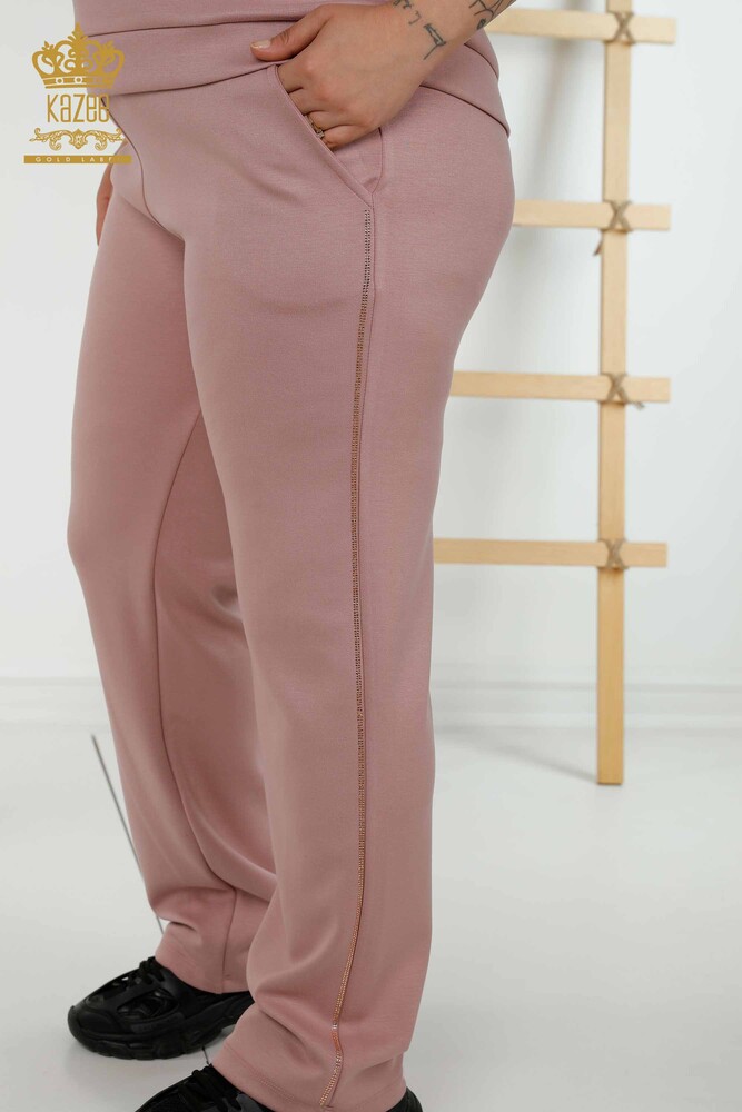 Set de trening en-gros pentru femei Dusty Rose cu detaliu pe umeri - 20397 | KAZEE - 6