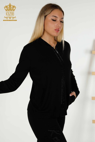 Set de trening pentru femei negru cu fermoar - 30638 | KAZEE - 2